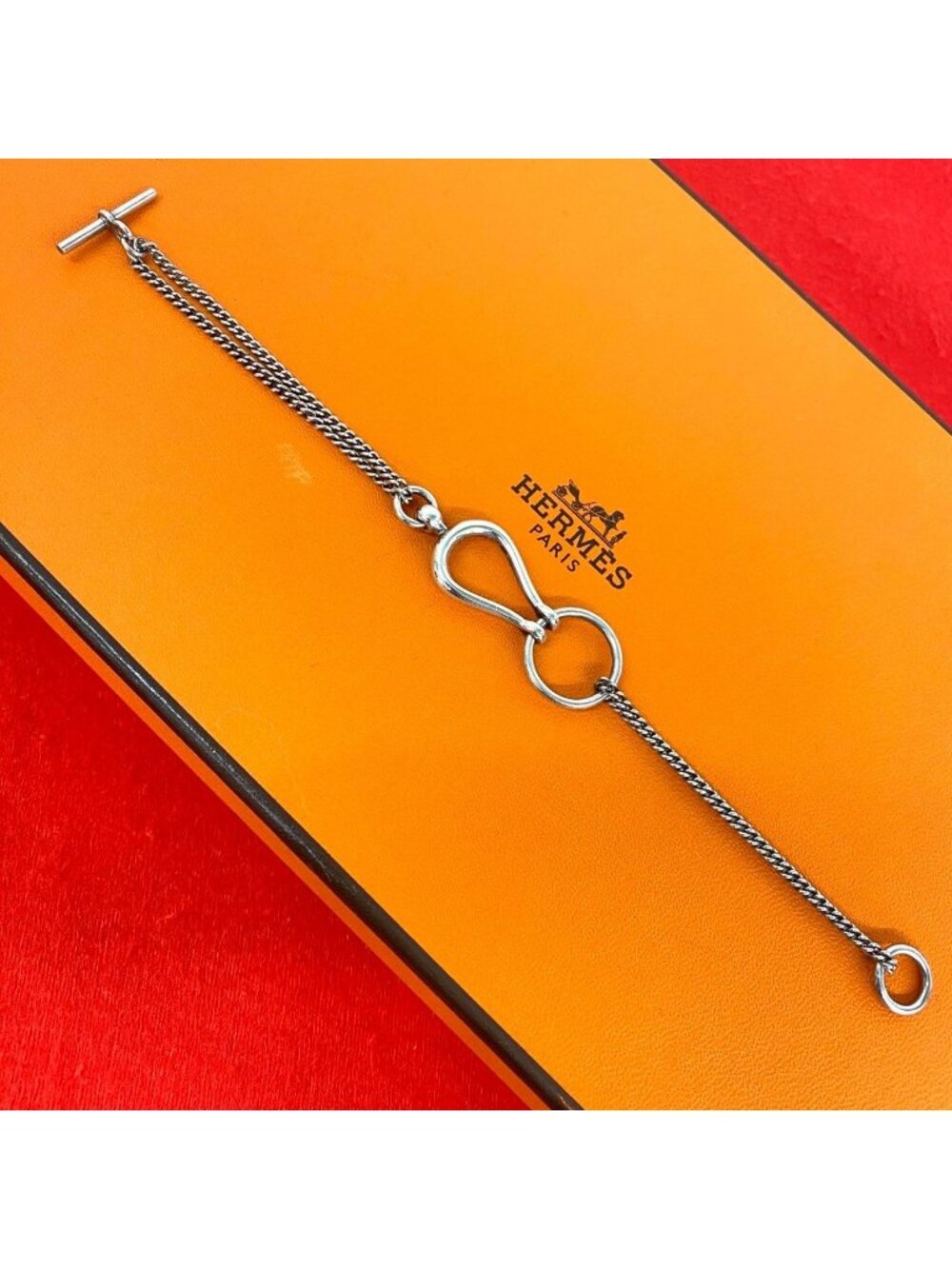 Hermes Martin Margiela Era Arabesque 925 Chain Bracelet Bangle Silver